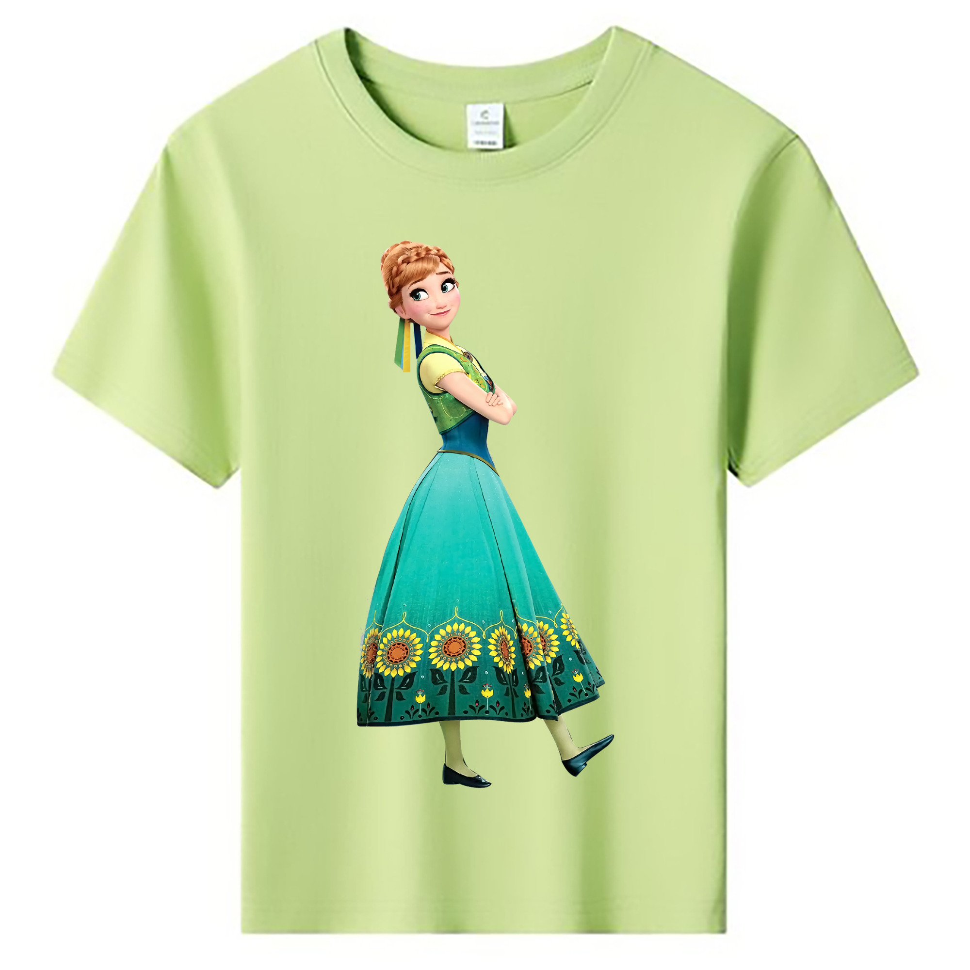 （画像用） アナと雪の女王 アンナ エルサ Frozen Anna Elsa 綿100％キッズTシャツ（フロントプリント）